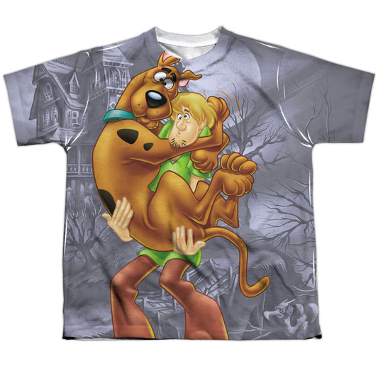 Scooby Doo - Scooby And Shaggy - Short Sleeve Youth Poly Crew - White T-shirt