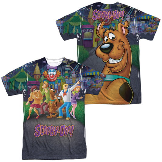 Scooby Doo - Amusement Park (Front/back Print) - Short Sleeve Adult Poly Crew - White T-shirt