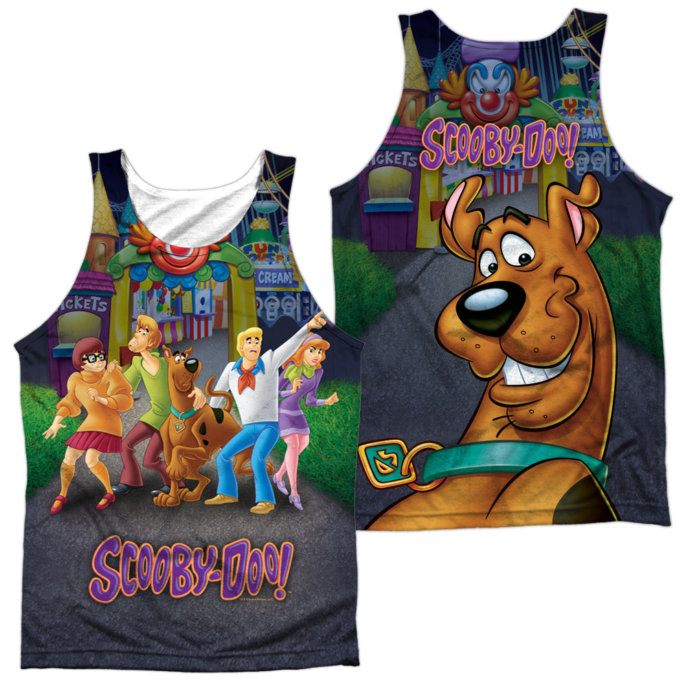 Scooby Doo - Amusement Park (Front/back Print) - Adult Poly Tank Top - White
