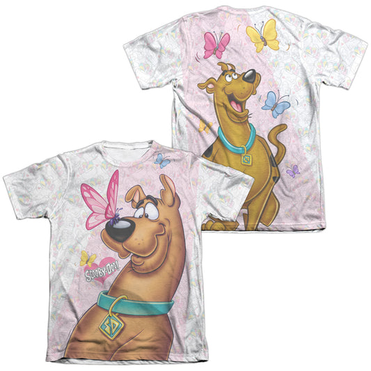 Scooby Doo - Butterfly (Front/back Print) - Adult Poly/cotton Short Sleeve Tee - White T-shirt