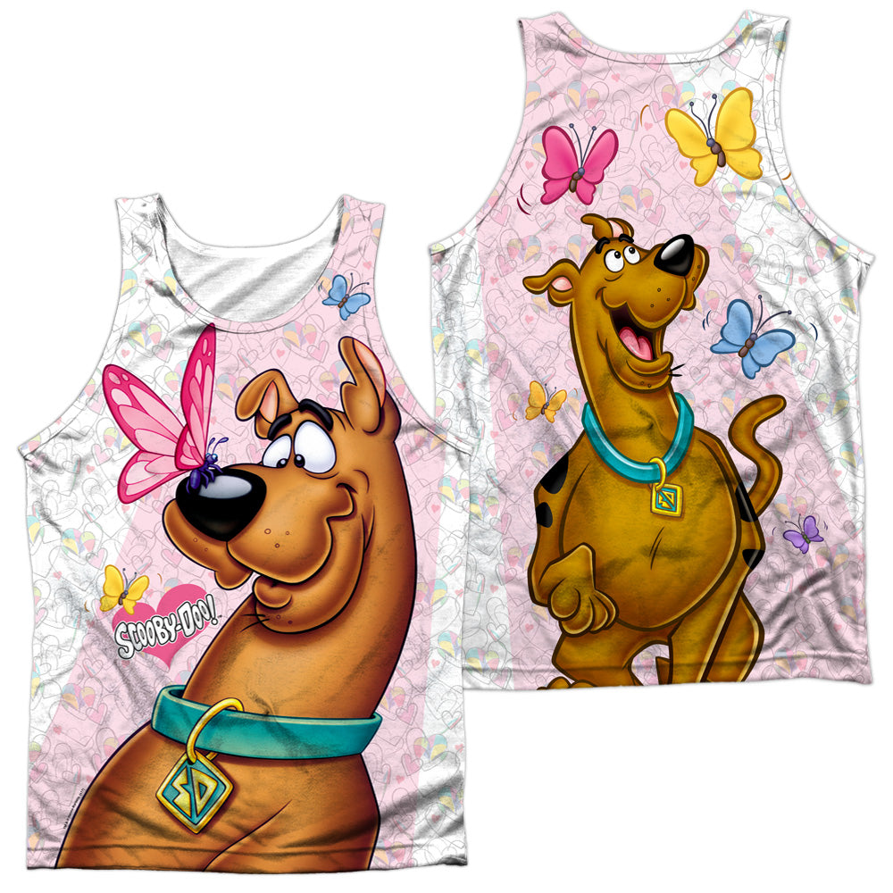 Scooby Doo - Butterfly (Front/back Print) - Adult Poly Tank Top - White