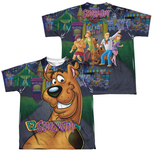 Scooby Doo - Big Dog (Front/back Print) - Short Sleeve Youth Poly Crew - White T-shirt