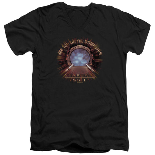 Sg1 - Other Side - Short Sleeve Adult V-neck - Black T-shirt
