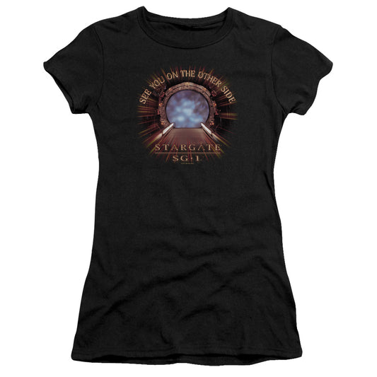 Sg1 - Other Side - Short Sleeve Junior Sheer - Black T-shirt