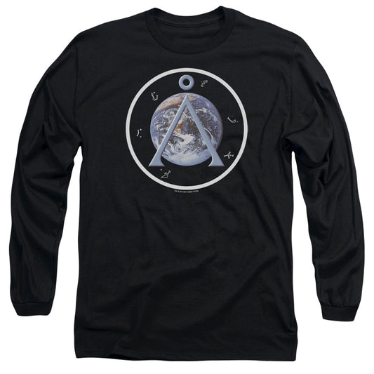 Sg1 - Earth Emblem - Long Sleeve Adult 18/1 - Black T-shirt