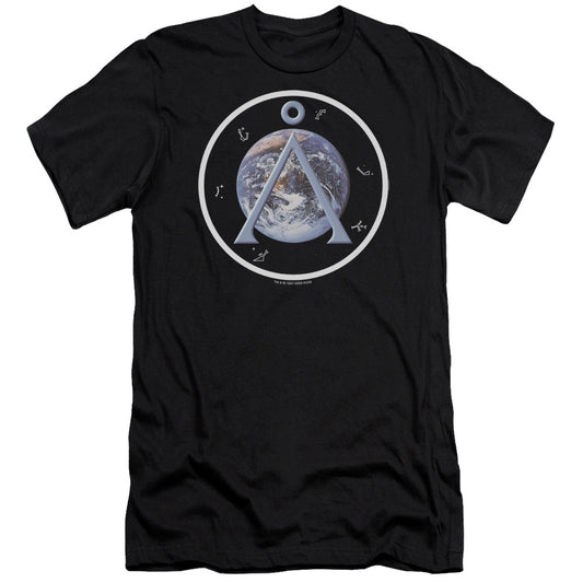 Sg1 - Earth Emblem - Short Sleeve Adult 30/1 - Black T-shirt