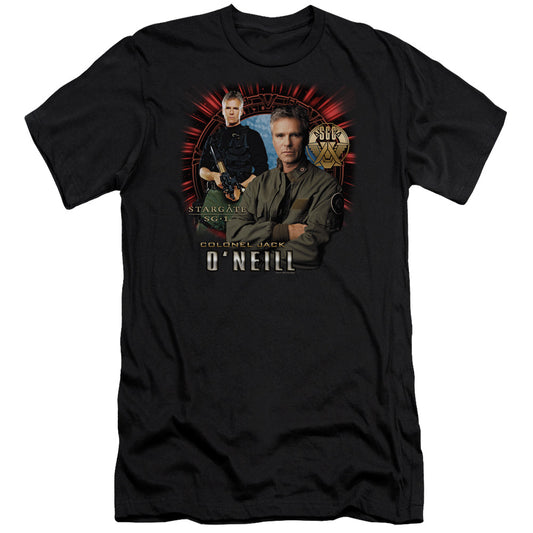 Sg1 - Jack Oneill - Short Sleeve Adult 30/1 - Black T-shirt