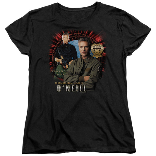Sg1 - Jack Oneill - Short Sleeve Womens Tee - Black T-shirt