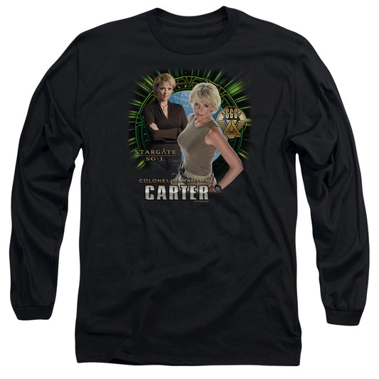 Sg1 - Samantha Carter - Long Sleeve Adult 18/1 - Black T-shirt