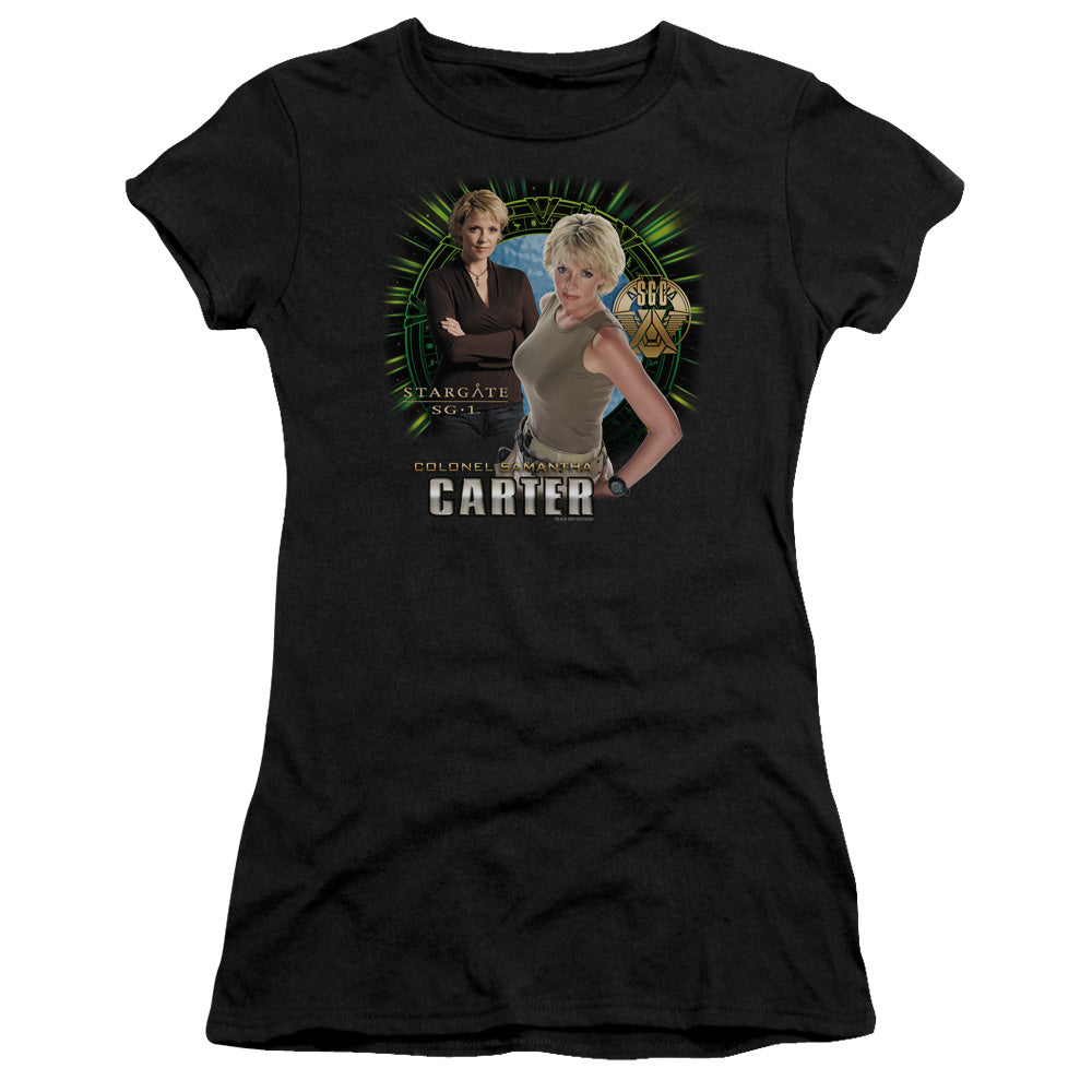 Sg1 - Samantha Carter - Short Sleeve Junior Sheer - Black T-shirt