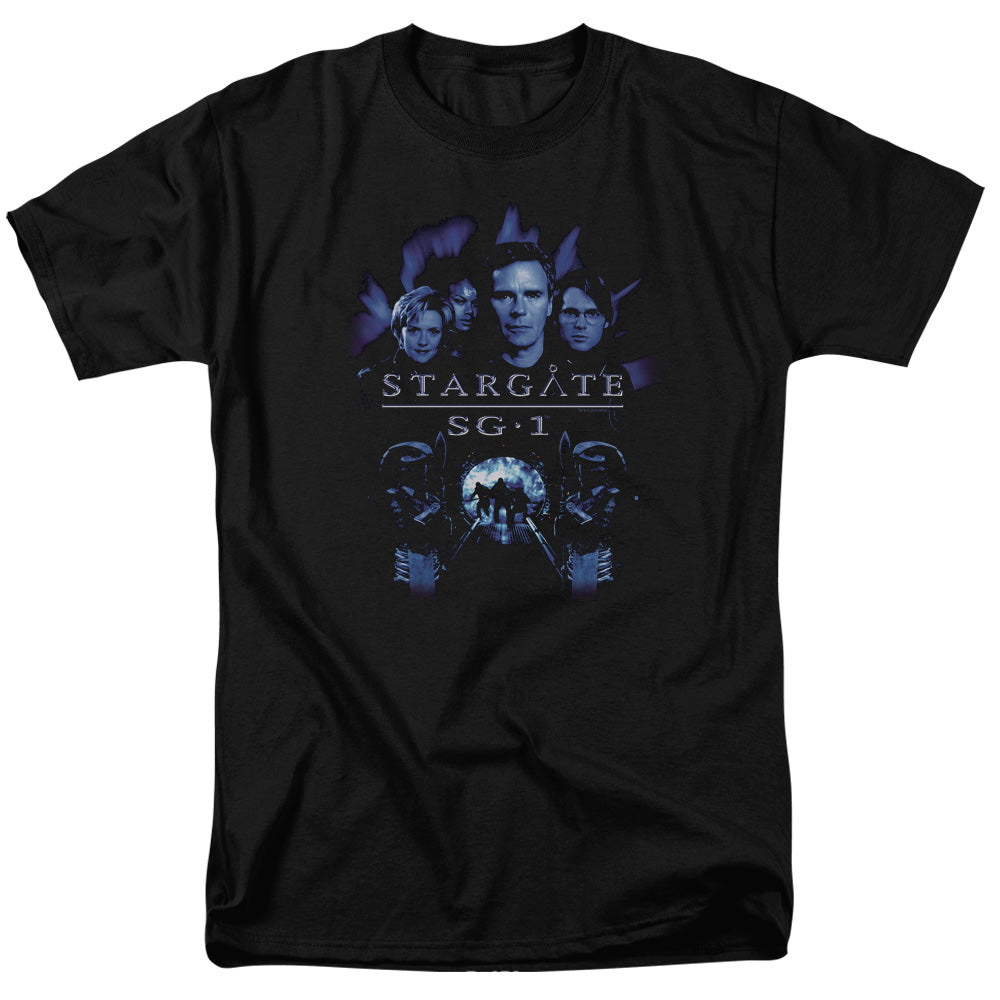 Sg1 - Sg1 Stargate Command - Short Sleeve Adult 18/1 - Black T-shirt
