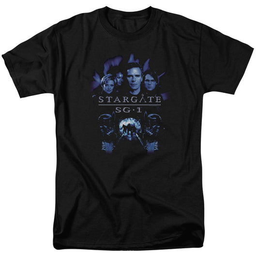 Sg1 - Sg1 Stargate Command - Short Sleeve Adult 18/1 - Black T-shirt