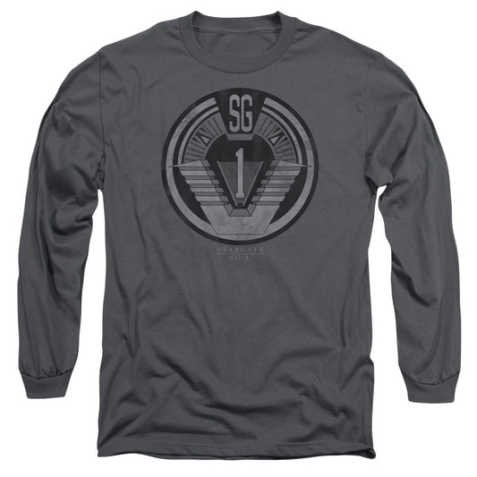 Sg1 - Team Badge - Long Sleeve Adult 18/1 - Charcoal T-shirt