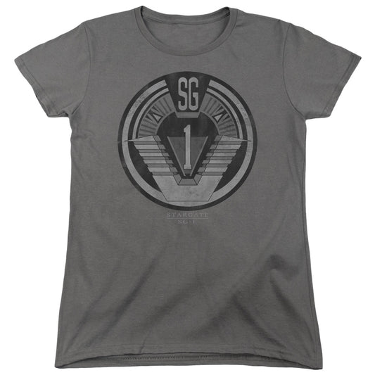 Sg1 - Team Badge - Short Sleeve Womens Tee - Charcoal T-shirt