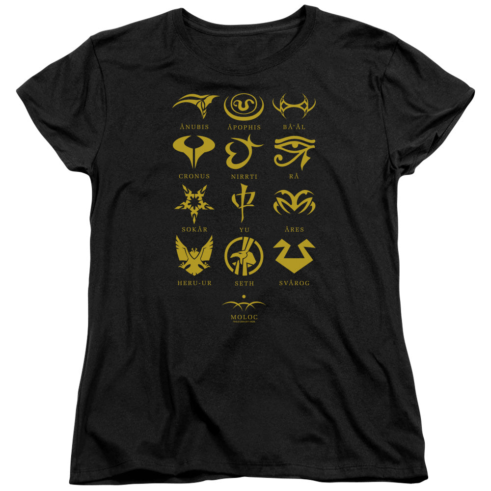 Sg1 - Goauld Characters - Short Sleeve Womens Tee - Black T-shirt