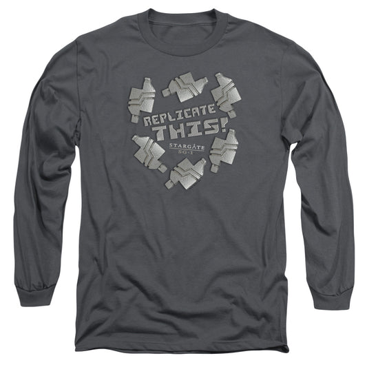 Sg1 - Replicate This - Long Sleeve Adult 18/1 - Charcoal T-shirt
