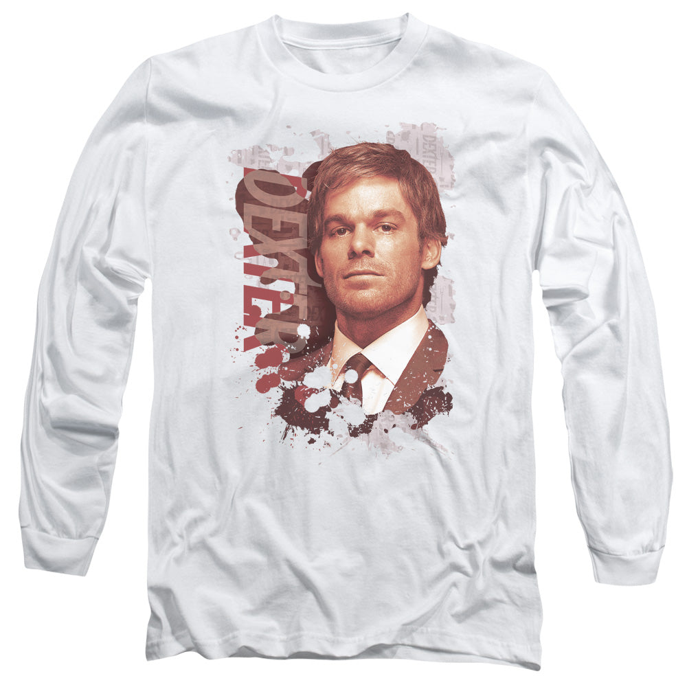 Dexter - Splatter - Long Sleeve Adult 18/1 - White T-shirt