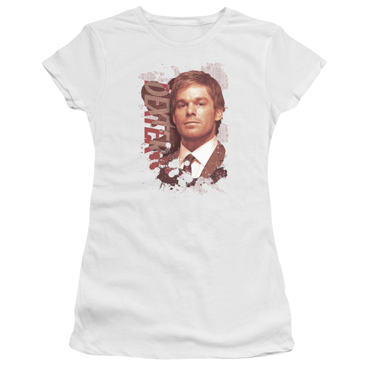 Dexter - Splatter - Short Sleeve Junior Sheer - White T-shirt