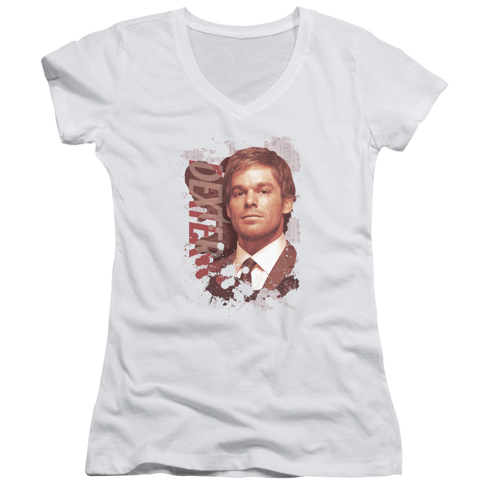 Dexter - Splatter - Junior V-neck - White