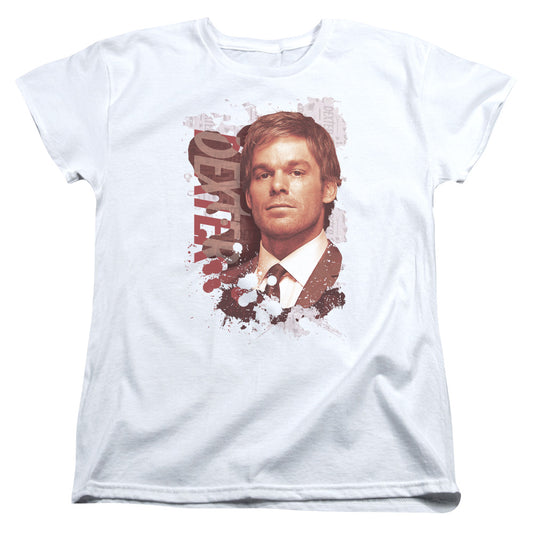 Dexter - Splatter - Short Sleeve Womens Tee - White T-shirt