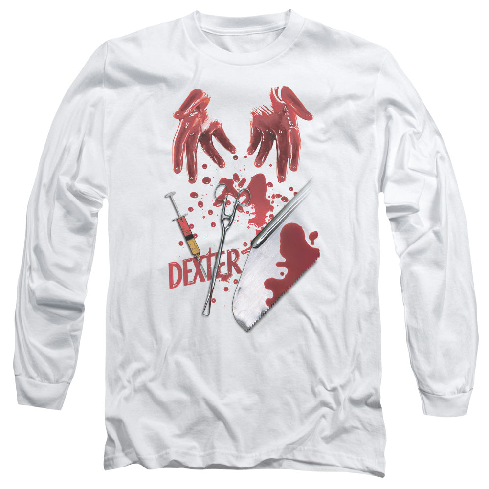 Dexter - Tools Of The Trade - Long Sleeve Adult 18/1 - White T-shirt