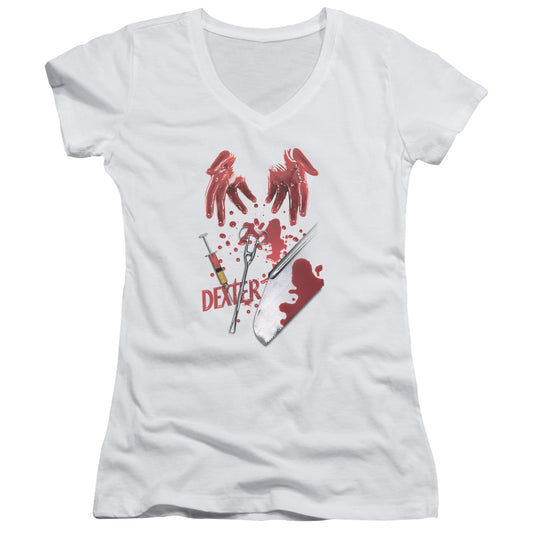 Dexter - Tools Of The Trade - Junior V-neck - White