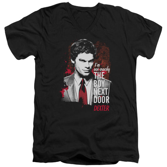 Dexter - Boy Next Door - Short Sleeve Adult V-neck - Black T-shirt
