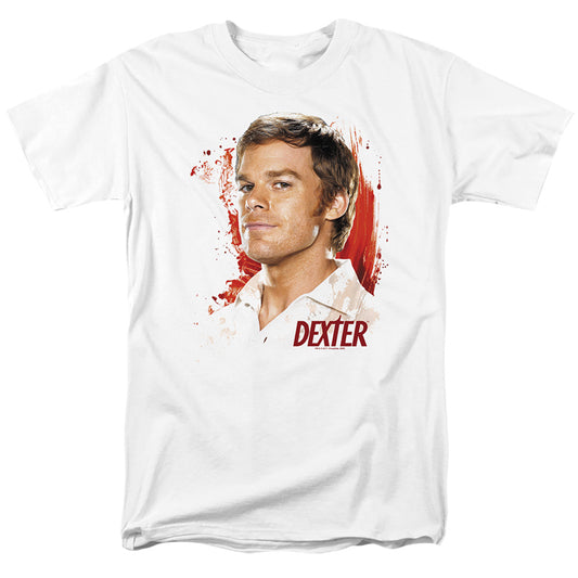 Dexter - Blood Splatter - Short Sleeve Adult 18/1 - White T-shirt