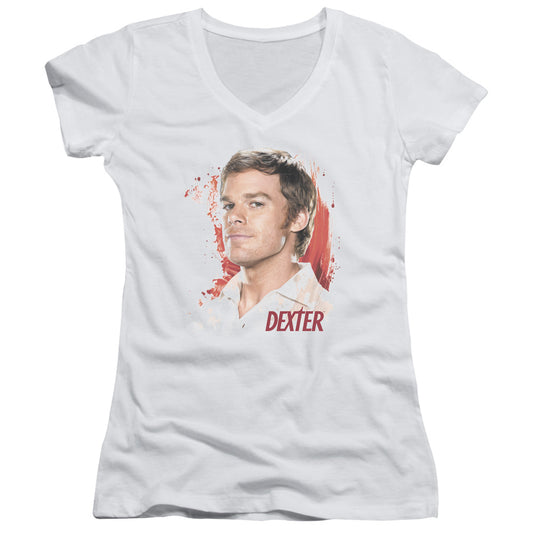 Dexter - Blood Splatter - Junior V-neck - White