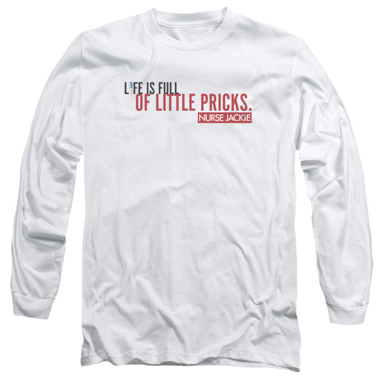 Nurse Jackie - Life Is Full - Long Sleeve Adult 18/1 - White T-shirt