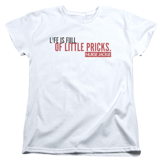 Nurse Jackie - Life Is Full - Short Sleeve Womens Tee - White T-shirt