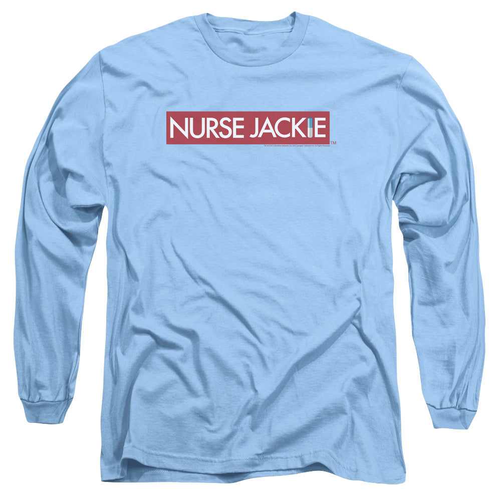 Nurse Jackie - Logo - Long Sleeve Adult 18/1 - Carolina Blue T-shirt