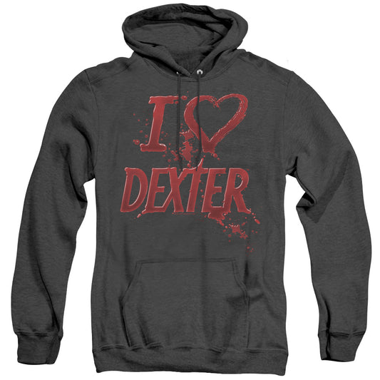 Dexter - I Heart Dexter - Adult Heather Hoodie - Black