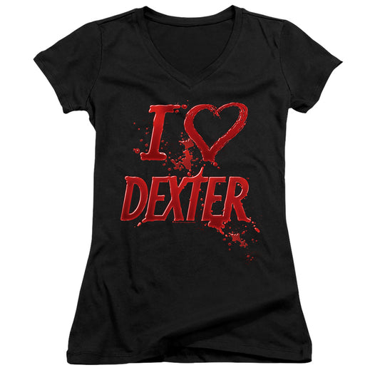 Dexter I Heart Dexter - Junior V-neck - Black