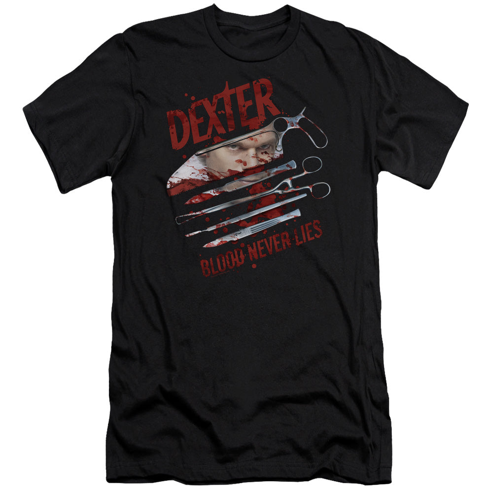 Dexter - Blood Never Lies-premuim Canvas Adult Slim Fit 30/1 - Black