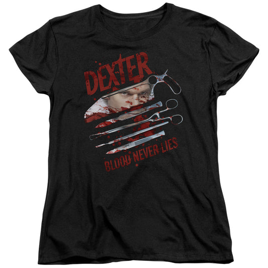 DEXTER BLOOD NEVER LIES - S/S WOMENS TEE - BLACK T-Shirt