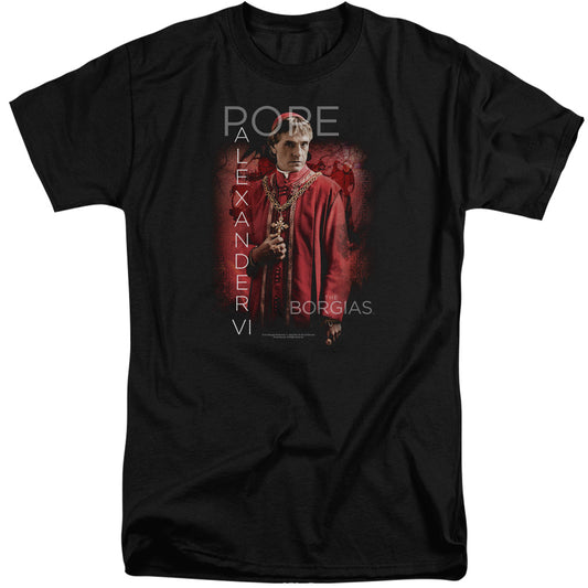 Borgias - Pope Alexander Vi - Short Sleeve Adult Tall - Black T-shirt