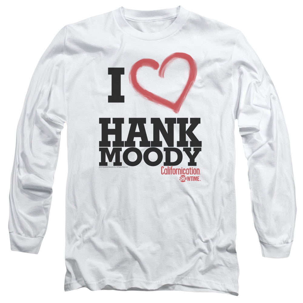 Californication - I Heart Hank Moody - Long Sleeve Adult 18/1 - White T-shirt