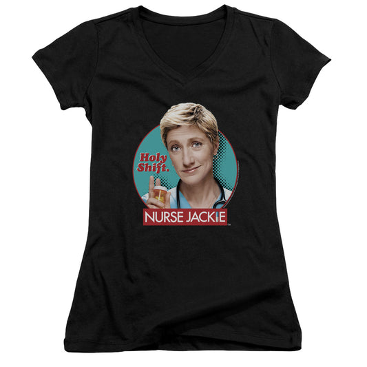 Nurse Jackie - Holy Shift - Junior V-neck - Black