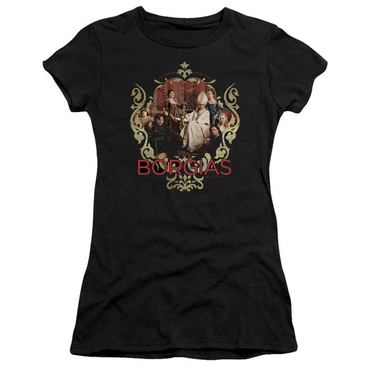 Borgias - Family Portrait - Short Sleeve Junior Sheer - Black T-shirt