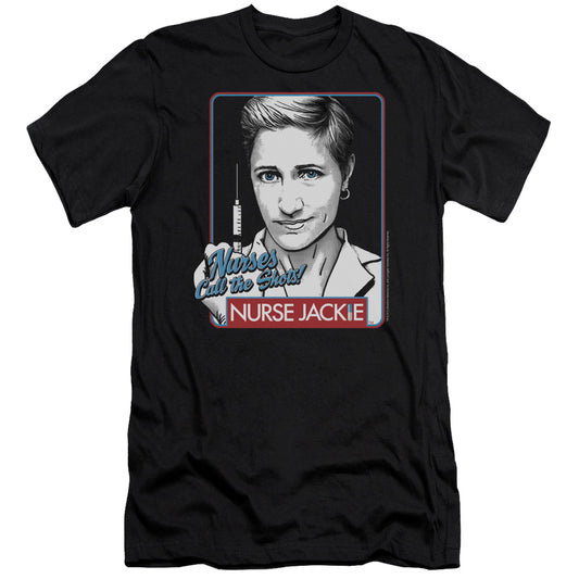 Nurse Jackie - Nurses Call The Shots - Short Sleeve Adult 30/1 - Black T-shirt
