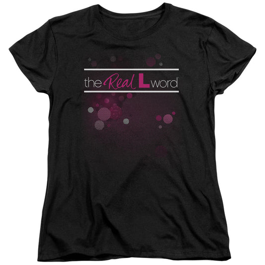 Real L Word - Flashy Logo - Short Sleeve Womens Tee - Black T-shirt