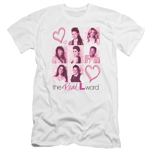 Real L Word - Hearts-premuim Canvas Adult Slim Fit 30/1 - White
