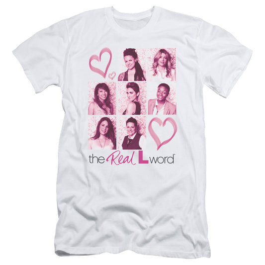 Real L Word - Hearts - Short Sleeve Adult 30/1 - White T-shirt