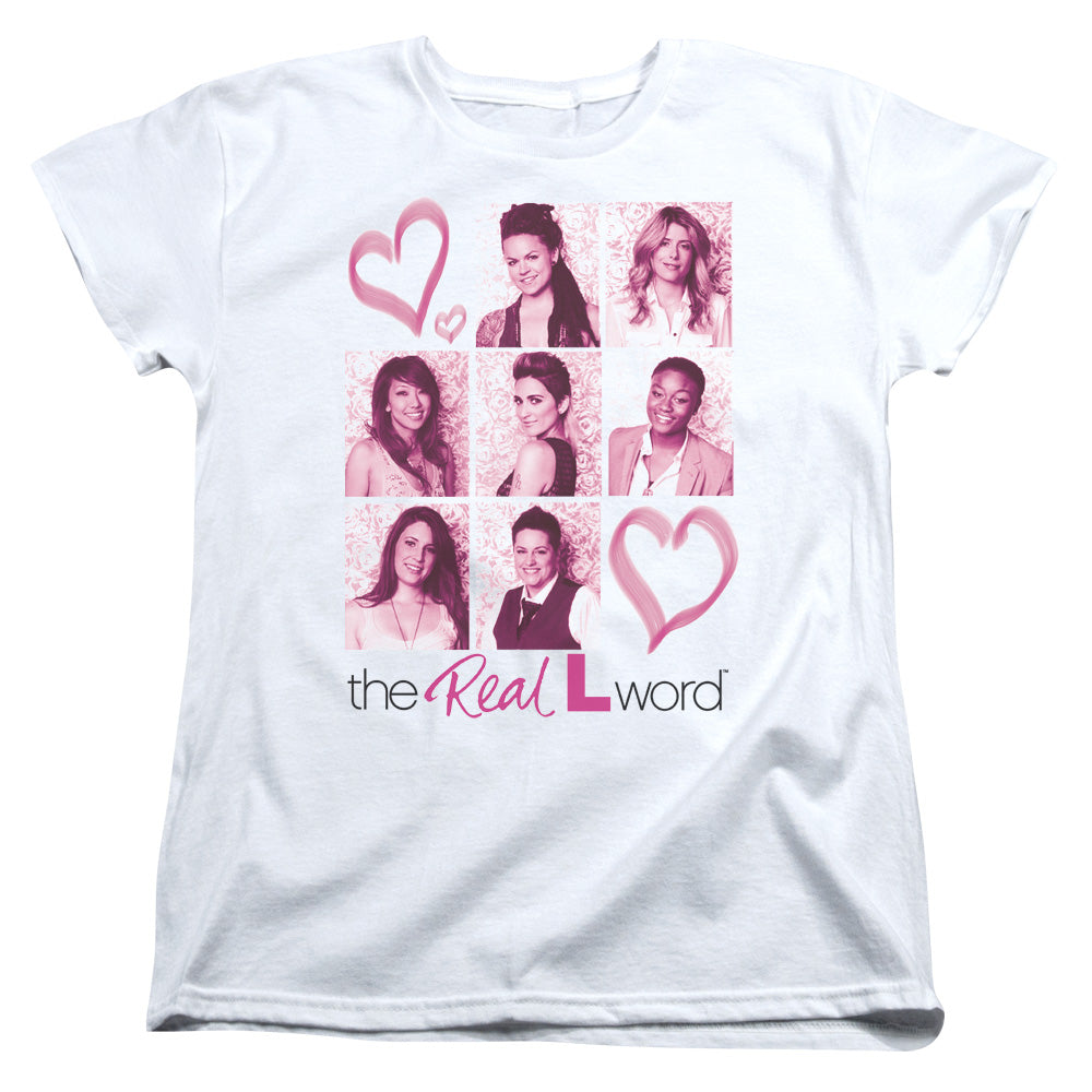 REAL L WORD HEARTS - S/S WOMENS TEE - WHITE T-Shirt