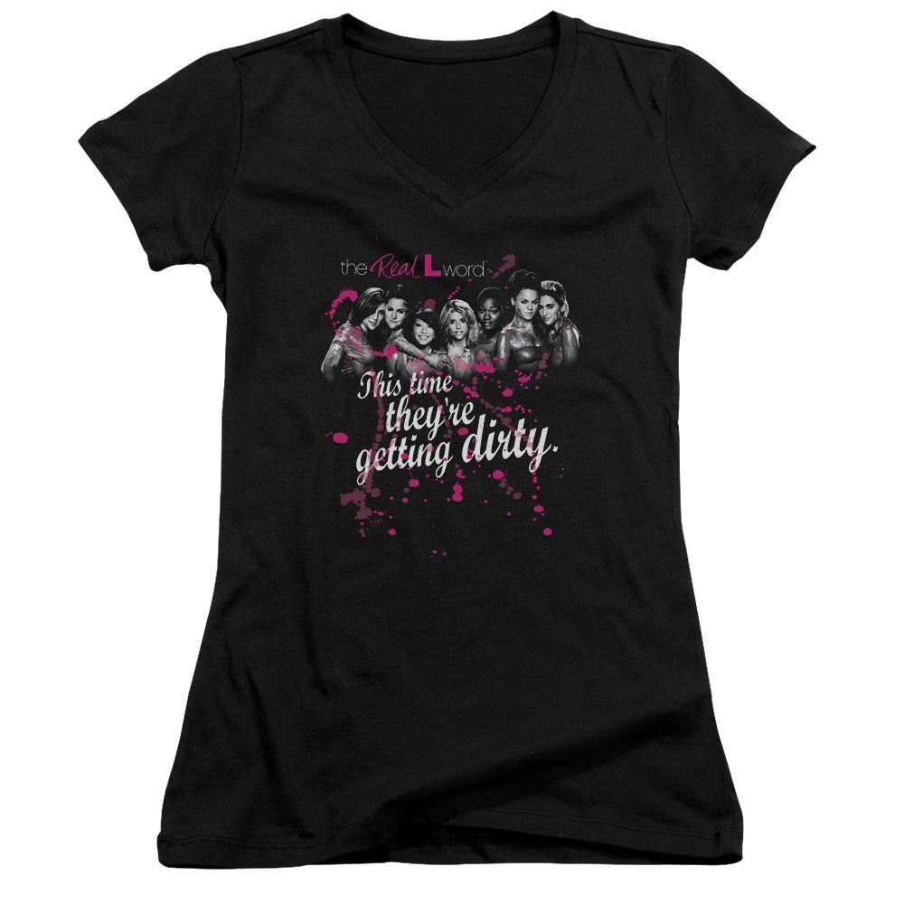 The Real L Word - Dirty - Junior V-neck - Black