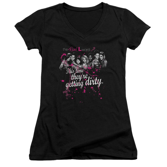 The Real L Word - Dirty - Junior V-neck - Black