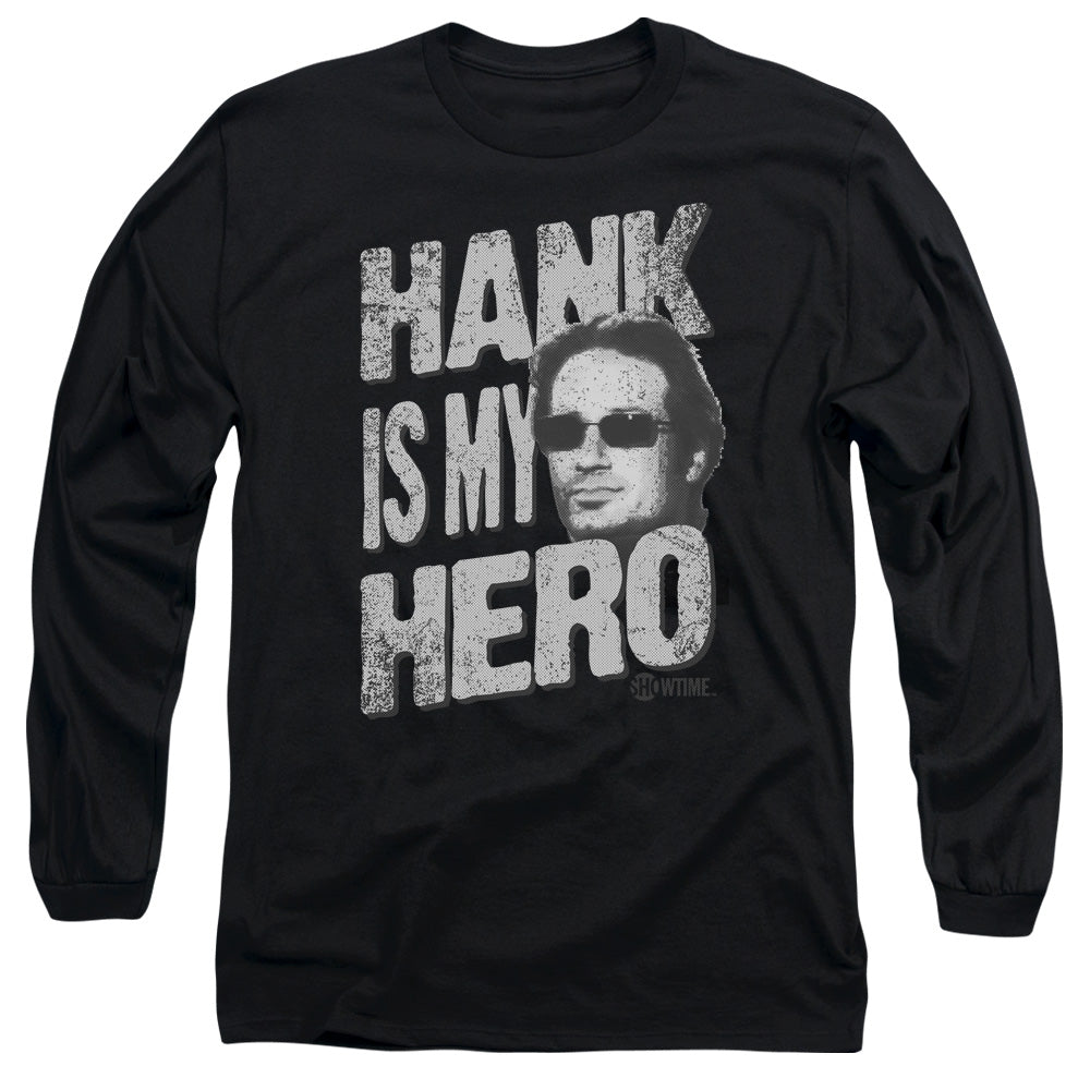 Californication - Hank Is My Hero - Long Sleeve Adult 18/1 - Black T-shirt