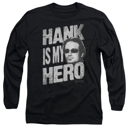 Californication - Hank Is My Hero - Long Sleeve Adult 18/1 - Black T-shirt