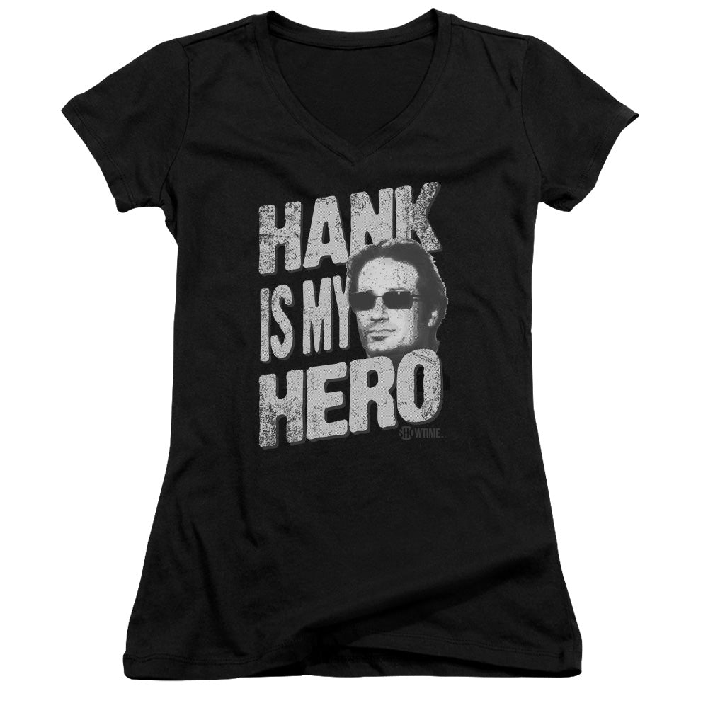 Californication - Hank Is My Hero - Junior V-neck - Black